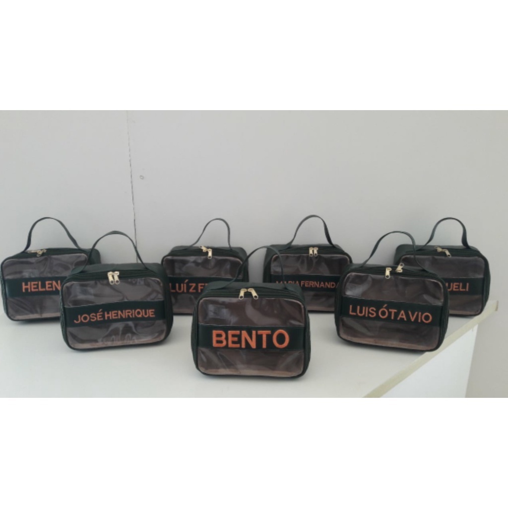 15 Maletinhas Personalizada Infantil Transparente Lembrancinha Festa Necessaire Bordada