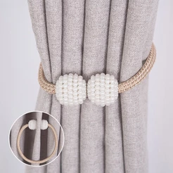 2pc Enfeites Pérola De Cortina Prendedor Magnetico Cortina De Tela Para Porta Cortina Cozinha Curta Promoção