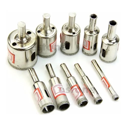 Kit Ferramentas Para Vidros Marmore 13 Brocas serra copo Diamantadas furar marmore porcelanato