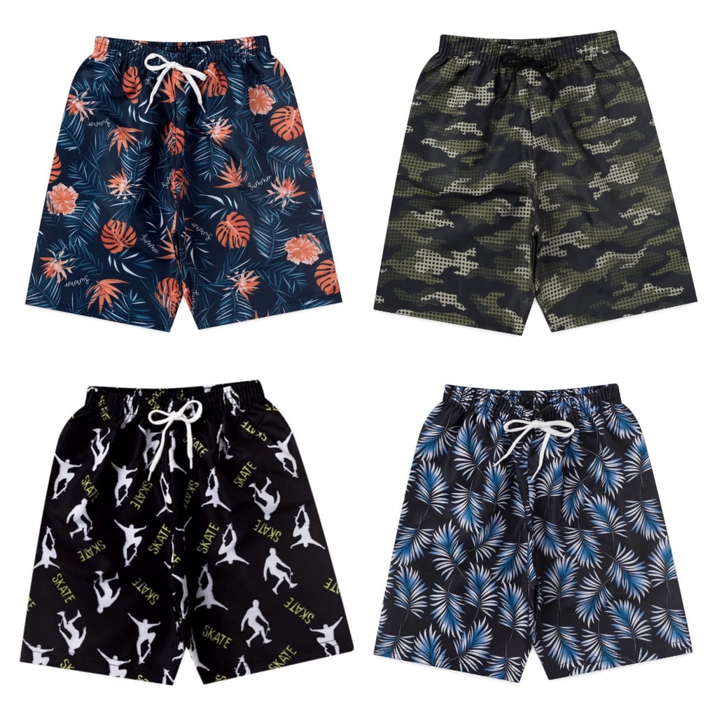 Shorts bermudas masculinas infantil Calção Tactel