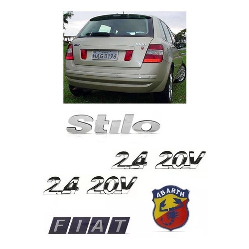 Kit Emblemas Stilo 2.4 20v Abarth - Fiat - Completo