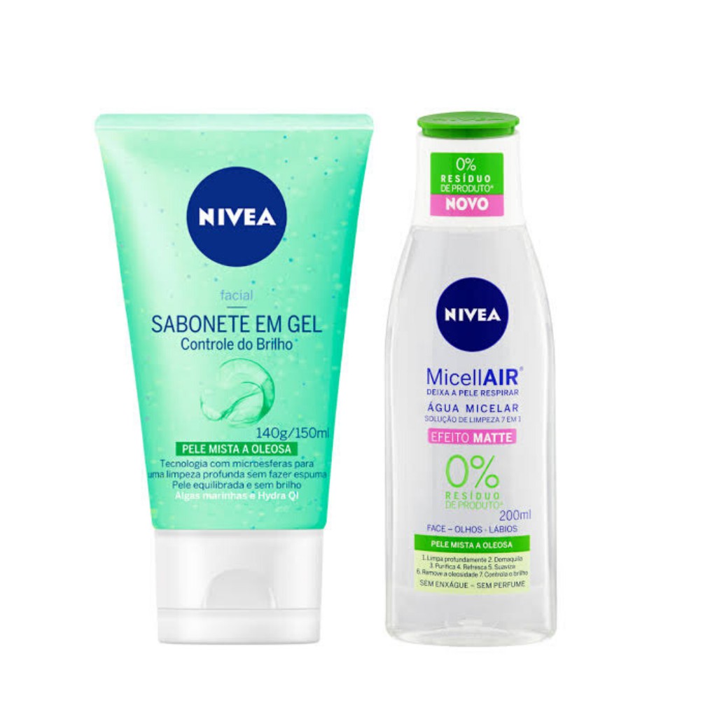Sabonete Facial Nivea + Agua Micelar Efeito Matte 7 em 1 Pele Oleosa
