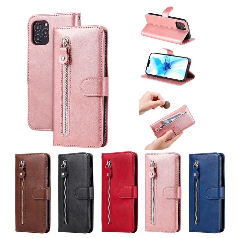 Capa Carteira Com Zíper Para Samsung Galaxy A08 A07 A06 A18 A17 A16 A15 A14 A27 A57 A37 A56 A36 A26 A54 A55 Flip Suporte