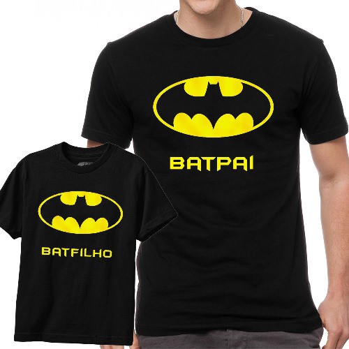 kit Camiseta Batman Tal Pai Tal Mãe Tal Filho (a) 3 camisetas