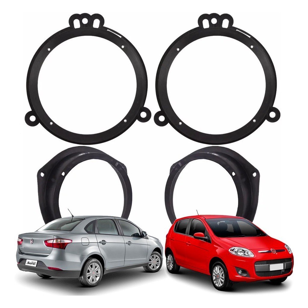 Kit Aro Suporte Adaptador De Alto Falantes Palio G5 Grand Siena Dianteiros e Traseiros