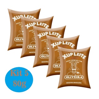 KIT 5 ChupChup Xup Oliveira 80g Xupão Doce de Leite