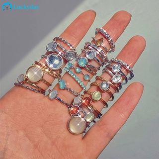 Anéis De Diamante Retro Definir Simples Ajustável Zircão Pérola Anel De Dedo Para As Mulheres Acessórios Jóias