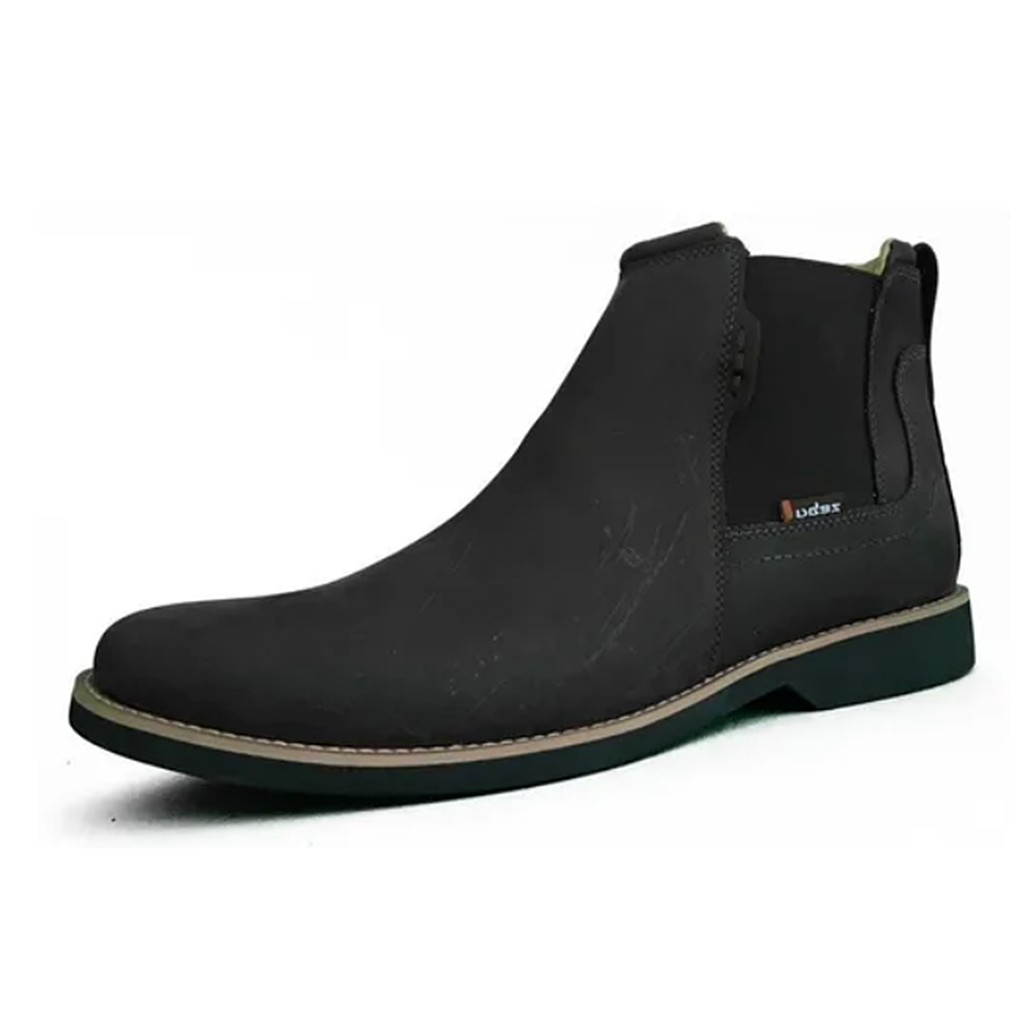 Botina Bota Gel Zebu Preta Original Couro Social Bota Casual Masculina
