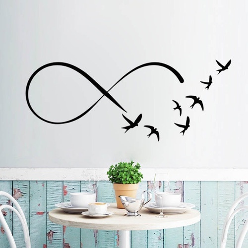 Adesivo Parede Decorativo Infinito Pássaro Passarinho 100x40