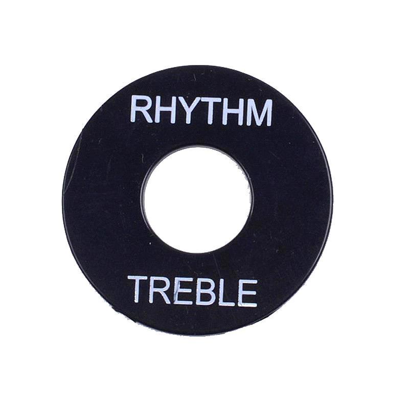 Escudo Rhythm Treble + Knob ponteira Chave Seletora Preto/Branco com ponteira âmbar 3,5mm - Guitarra