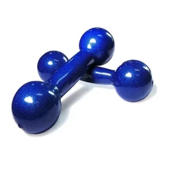 Par de Halter 8kg Emborrachado PVC Azul ( 02 Unidades 8kg Cada )