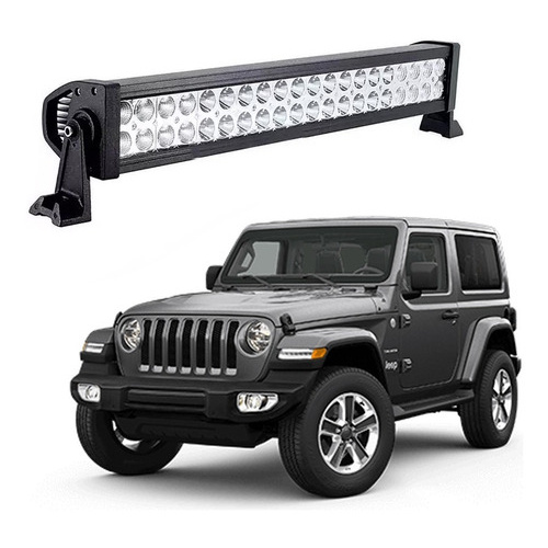 Barra Led Farol Milha Caminhonete Caminhão Jeep 120w 12v 24v em Oferta na Shopee