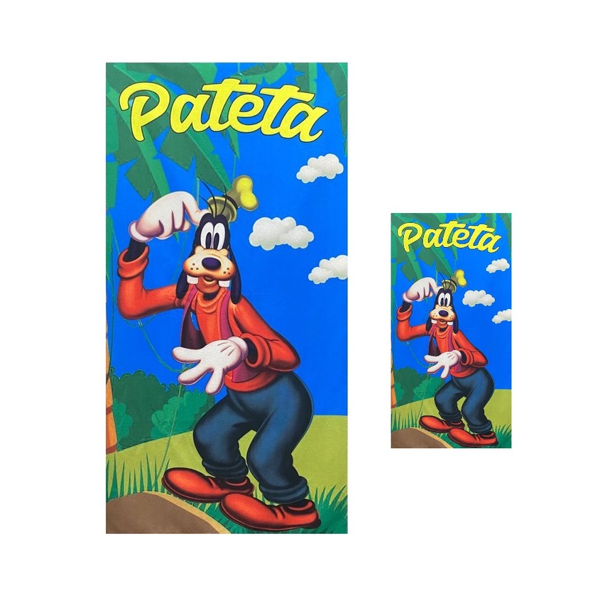 Pateta - Kit Toalha de Banho Pateta AZ + Toalha de Rosto Infantil Pateta AZ