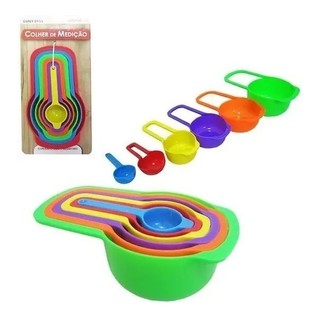 Conjunto Medidor Colher Medidas Kit 6 Peças Prático Receita Pratico Compacto