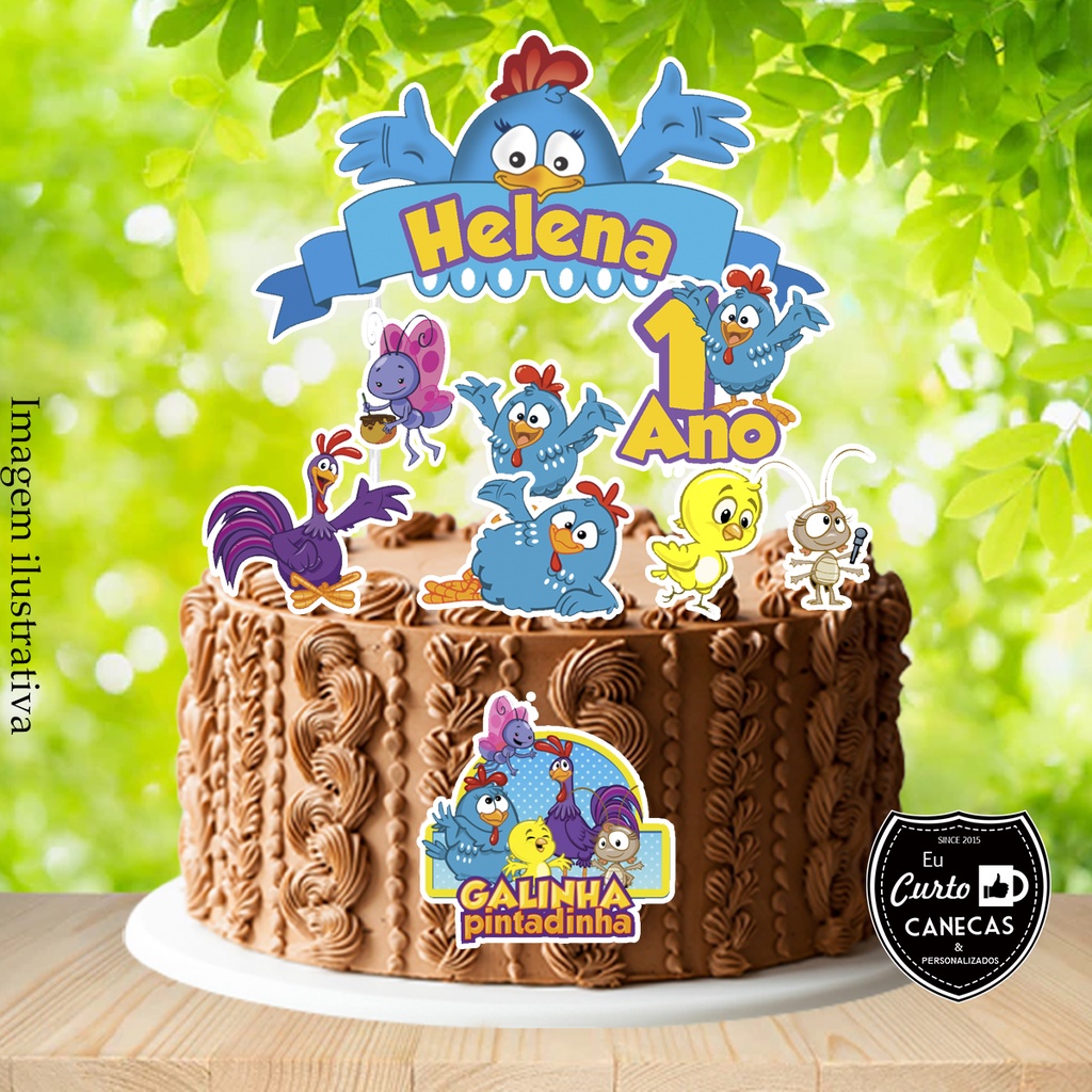 Topo De Bolo Galinha Pintadinha (LEIA A DESCRIÇÃO) em Oferta na Shopee