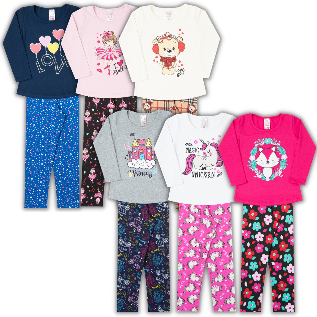 Kit Lote 6 Roupas Infantil Menina Feminino Inverno | Shopee Brasil