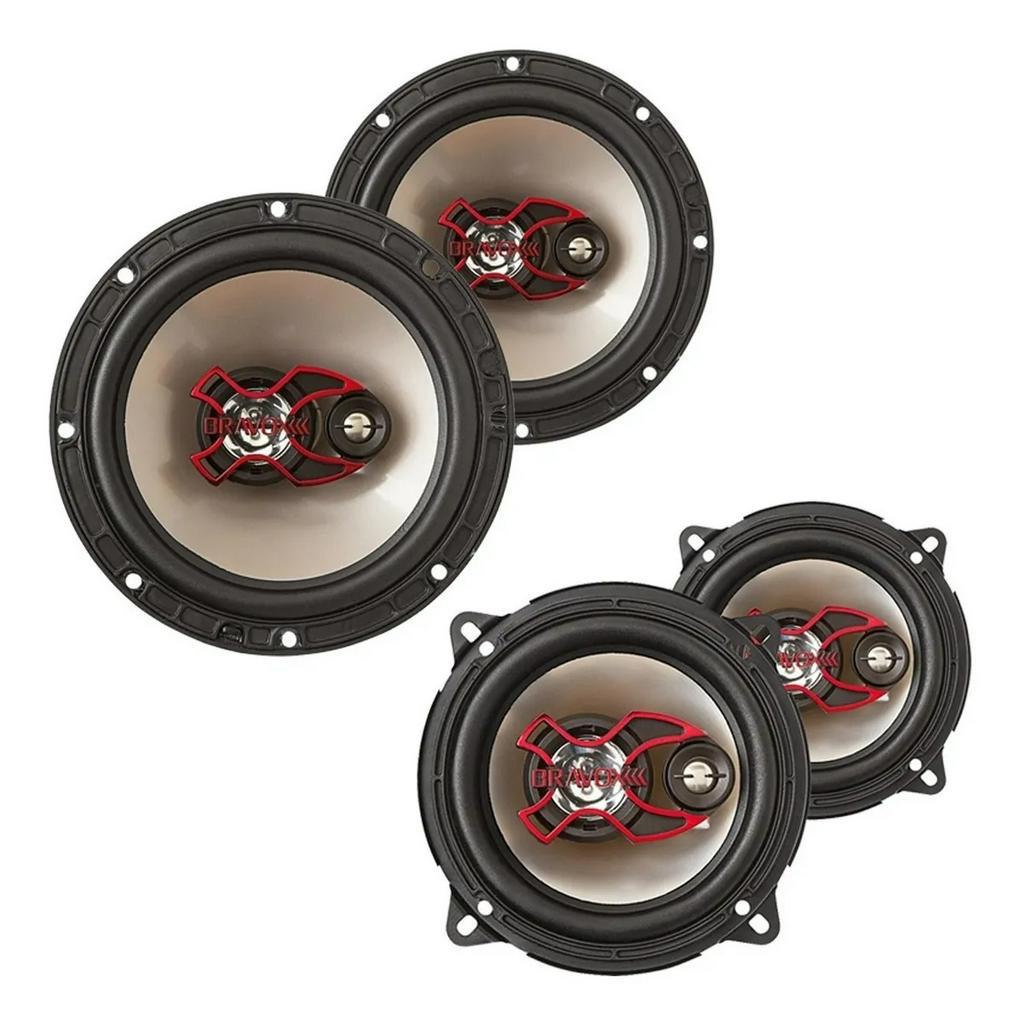 Kit Alto Falantes Bravox 5 Polegadas  B3X50X + 6 Polegadas B3X60X 100W Rms Par