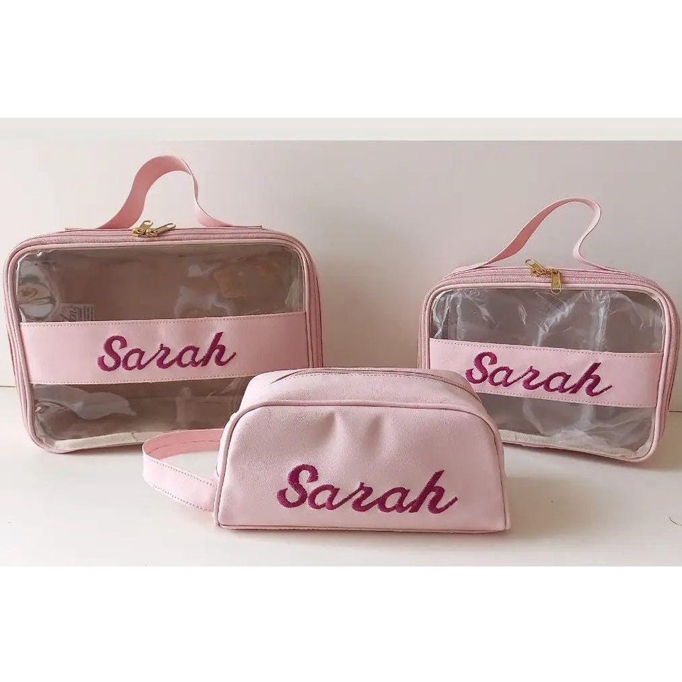 Kit 3 Necessaire Personalizada Estojos Maletas Lancheira Maleta Maquiagem em Oferta na Shopee