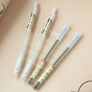 MUJI Style Mechanical Pencil 0.5mm Transparent Automatic Pencils em Oferta na Shopee