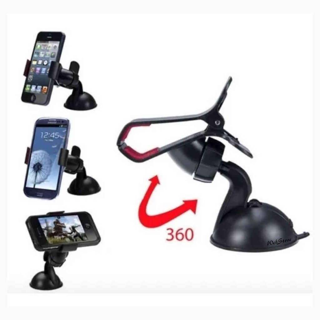 Suporte para celular veicular universal com ventosa para vidro do carro ou mesa - Ajustável para todos os tipos de celulares e smartphones - Grande poder de aderencia com trava de fixação