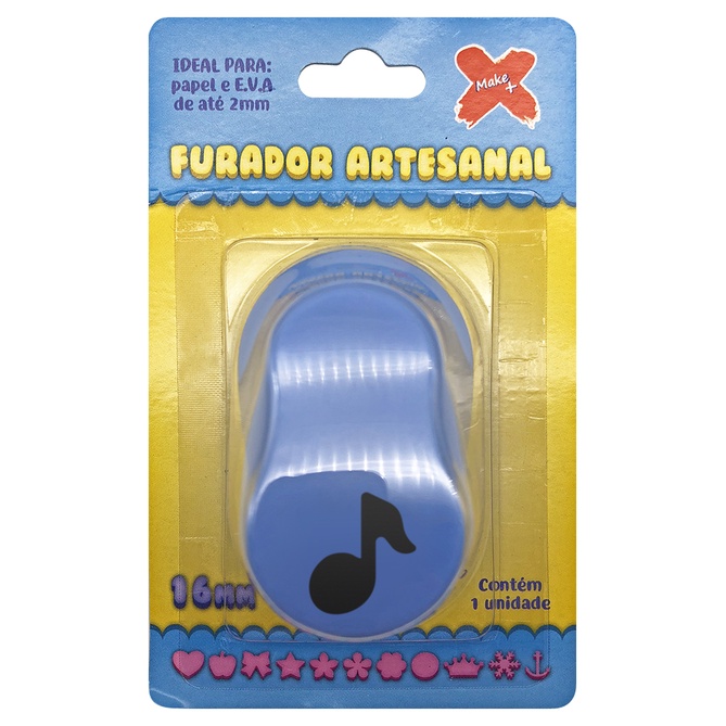 Furador Cortador Perfurador para Papel e EVA Make+ 16mm 1.6cm Nota Musical
