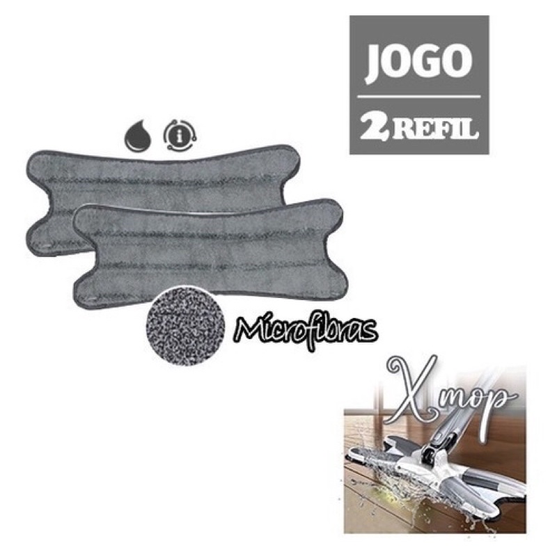 Refil Xmop Xflat Microfibra Kit 2unidades