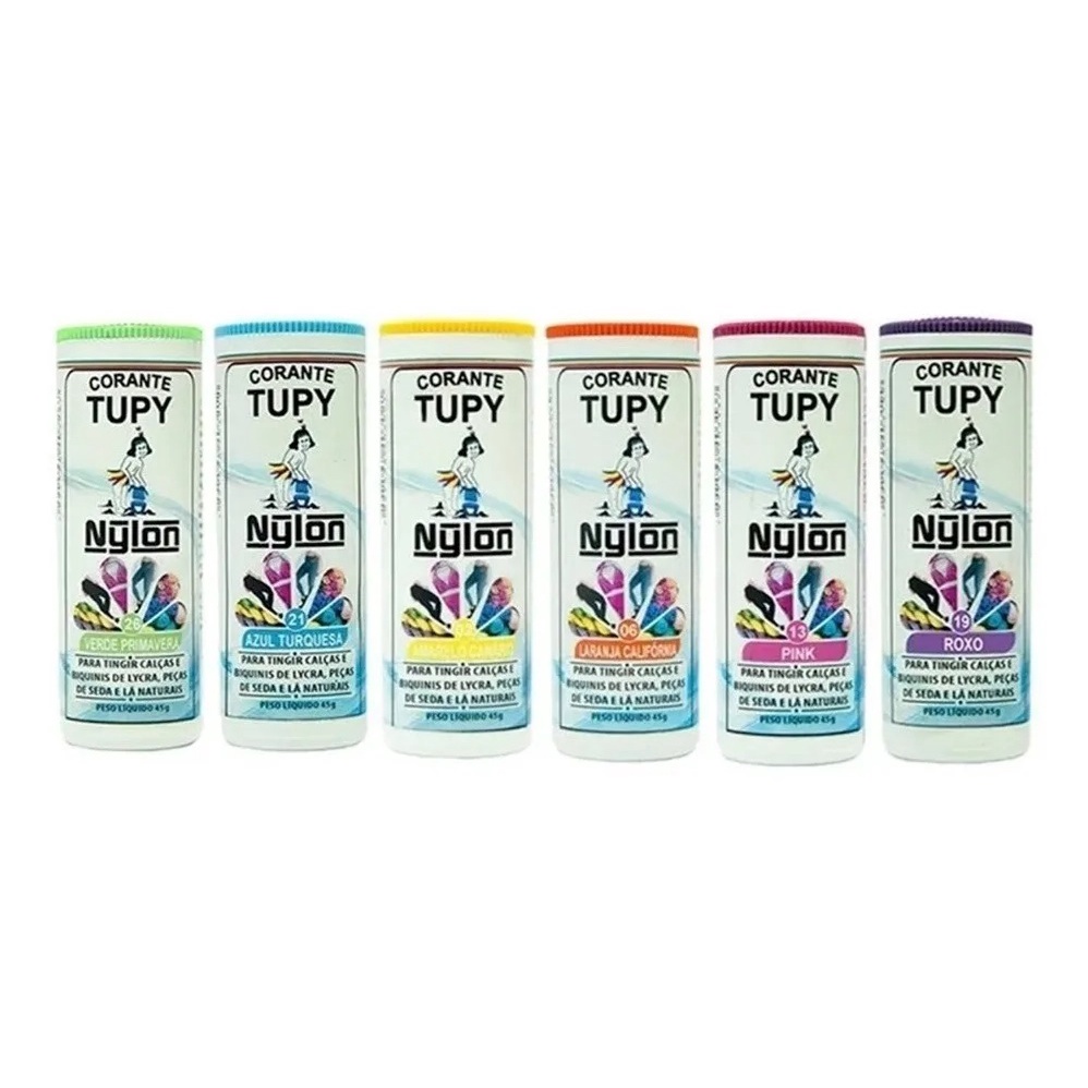 Corante TUPY p/ Tingir Nylon, Lã, Seda, Lycra * TUPY - tb 45g
