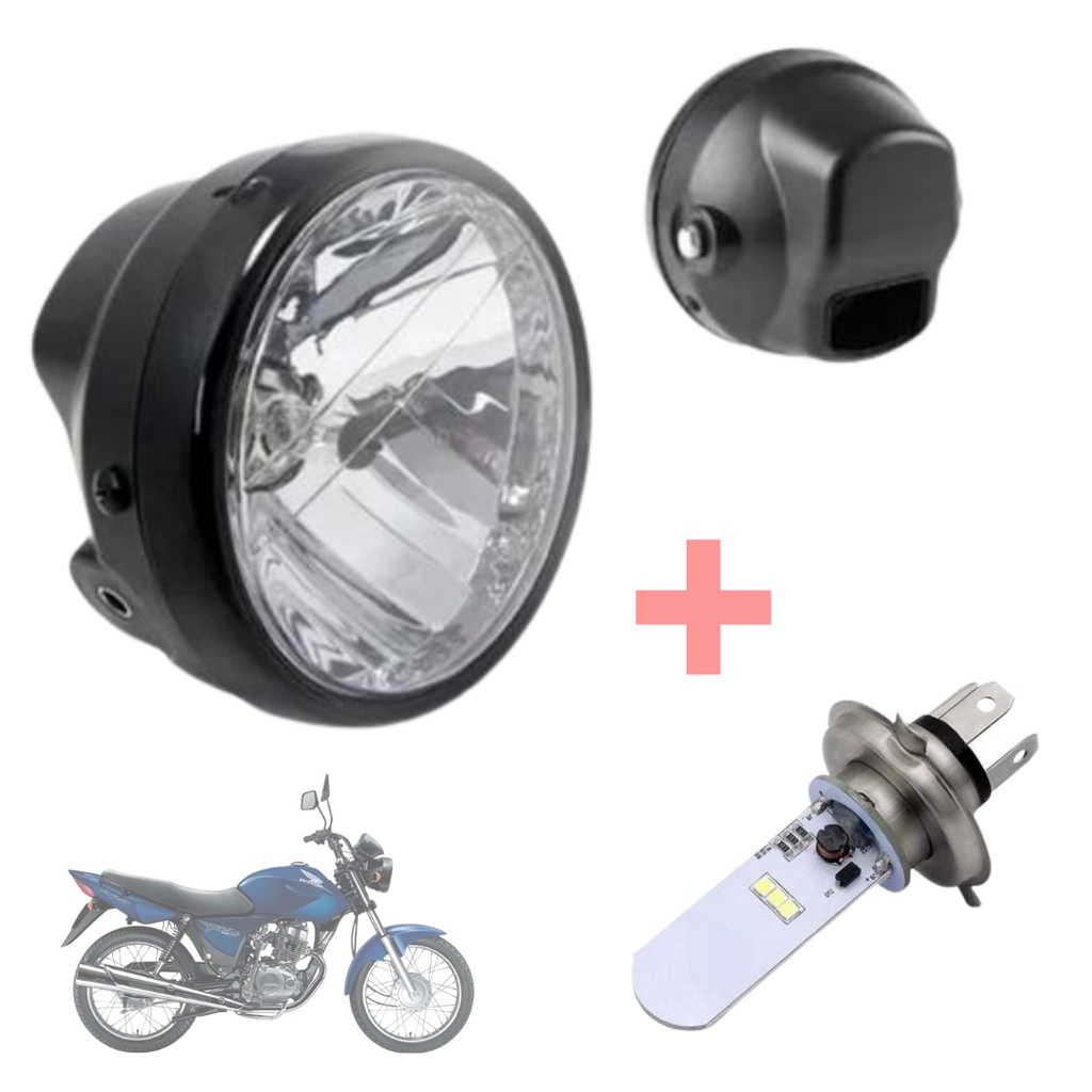 FAROL COMPLETO HONDA CG 150 + LAMPADA DE LED OFERTA