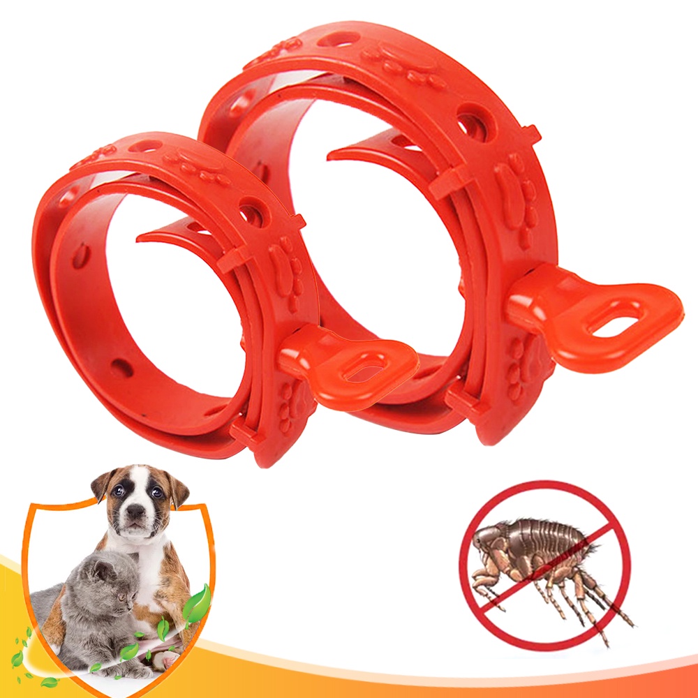 Coleira de Cachorro/Gato Anti-Pulga/Carrapato/Mosquito em Silicone/Coleira Vermelha Ajustável Para Animal De Estimação/Coleira Anti Pulgas Carrapatos Mosquitos Colarinho Ajustável ​/ Anti Pulgas / Mite / Acar