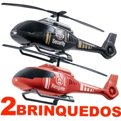 Kit Com 2 Aeronaves - Helicóptero Bombeiro E Polícia Em Ação