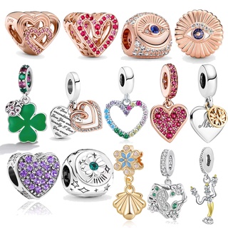Charms Berloque Pingente Charmes Pan Do Coração Pintado à mão Encantos Prata 925 Brilho Acessórios DIY