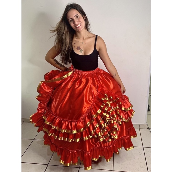 Roupa da best sale cigana rosa vermelha