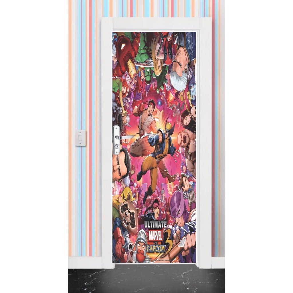 Adesivo Porta Parede Capcom X Marvel Street Fighter Comics +