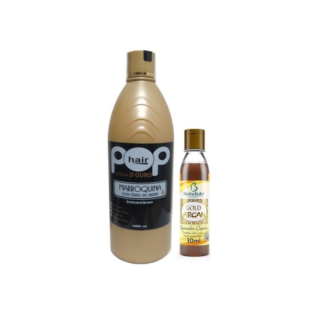 escova progressiva efeito liso marroquina com óleo de argan pop hair liso intenso