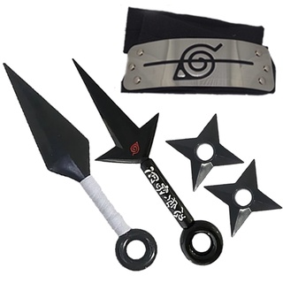 Kit Bandana Vila da Folha Renegada + 2 Kunai + 2 Shuriken