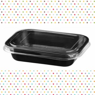25 un Bandeja Retangular 800 ml Forneável Preta c/Tampa Pet Cristal G240 Galvanotek Premium em Oferta na Shopee