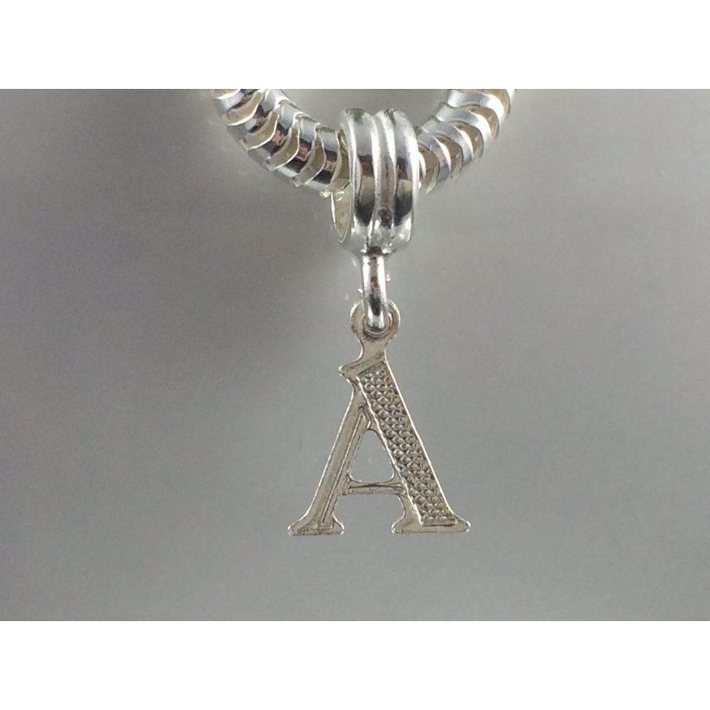 Promoção 1 Berloque Charms Letras Prata Maciça 925