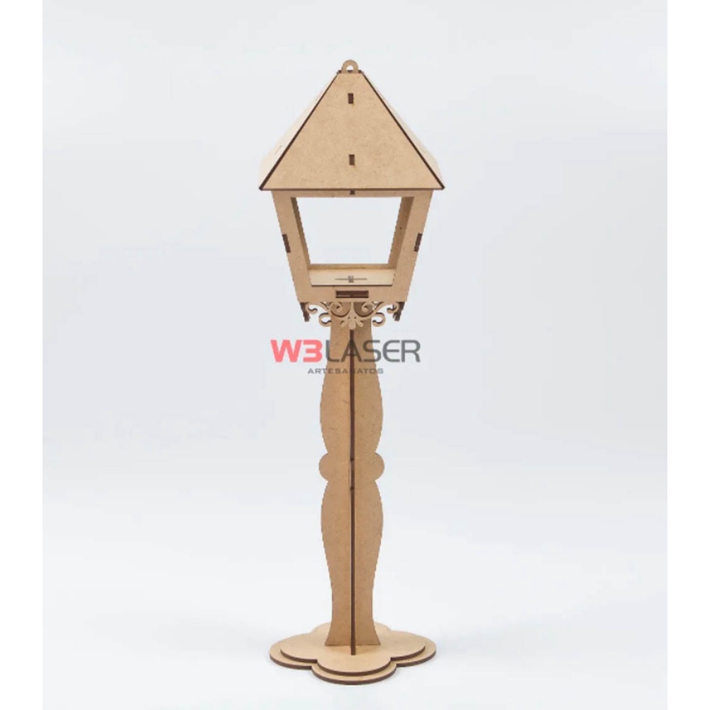 Kit Provençal 2 Luminária De Mesa Postinho Festa Mdf Crú