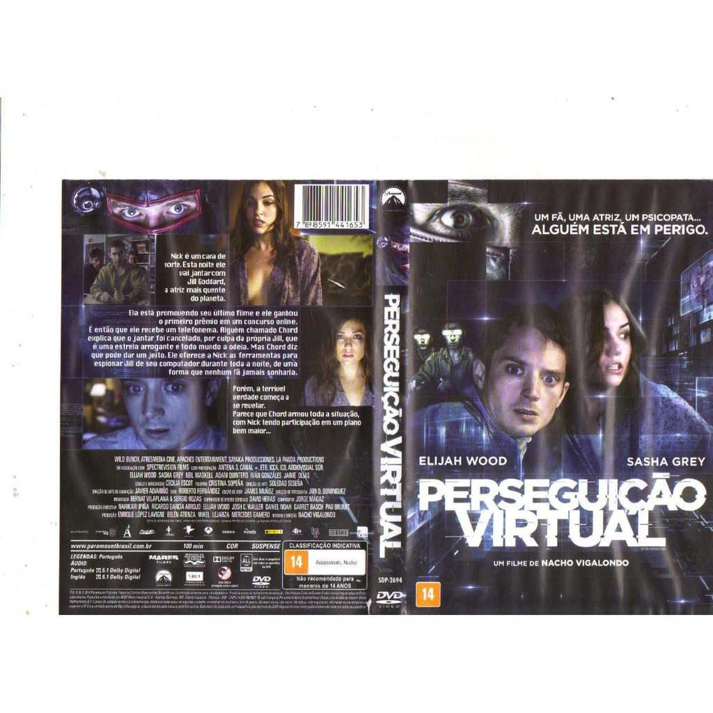 Dvd Perseguição Virtual, Elijah Wood, Suspense, Original