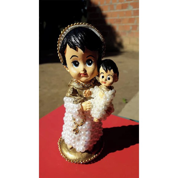 Santo Antonio Baby com perolas 15 cm preço de fabrica