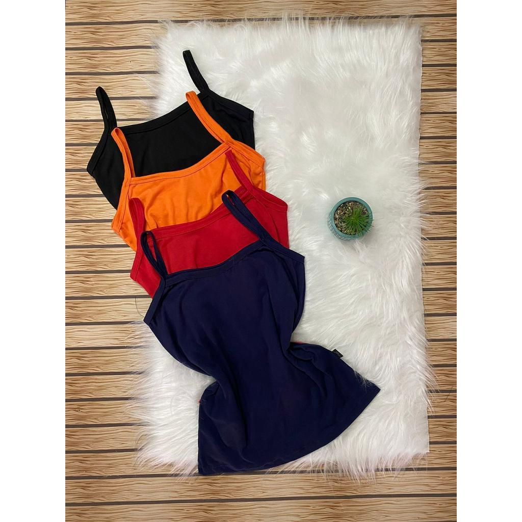 Kit 3 blusa Regata Alcinha Em Malha Suede