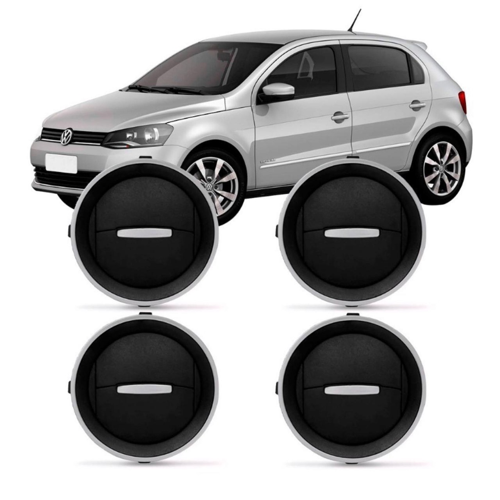 Kit Difusor Saida De Ar Gol G4 G5 G6 Voyage Aro Prata Aro Vermelho