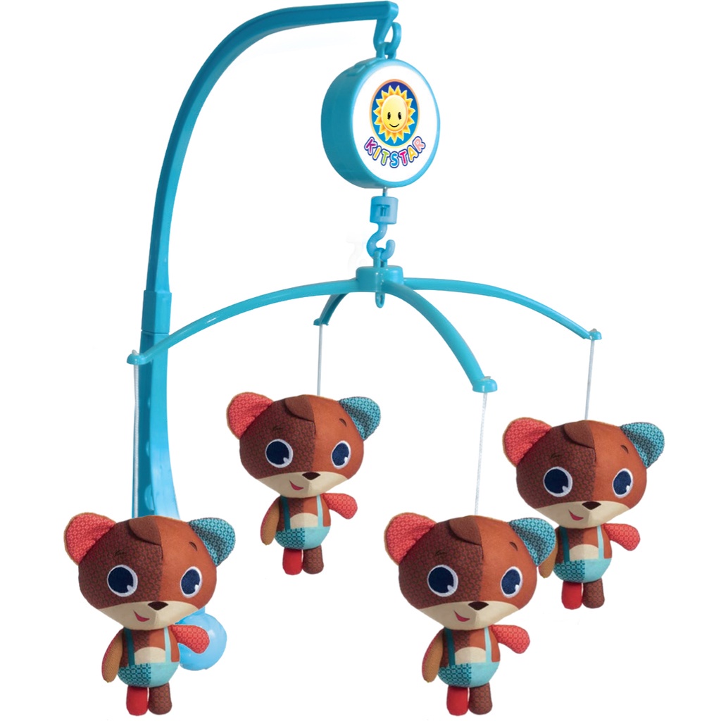 Móbile Musical Giratório Para Berço Ursinho Bebê Brinquedo Pelúcia Kitstar