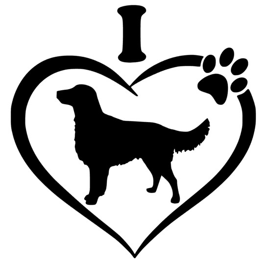 Adesivo Eu Amo Golden Retriever Coração Patinha - Animal de Estimação Cachorro Carro