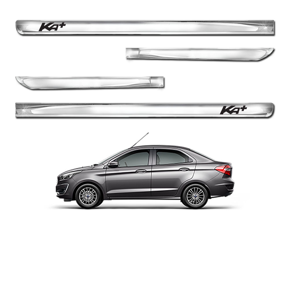 Kit Friso Lateral Personalizado Modelo X-Treme Cor Cromado Ka+ Sedan 2015 2016 2017 2018 2019 2020 4 Portas