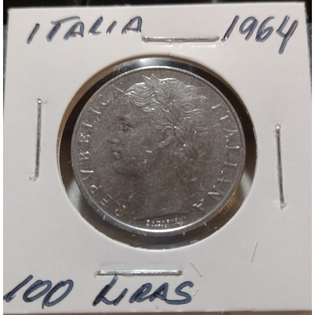 MOEDA ITALIA 1964 - 100 LIRAS - INOX - Y070