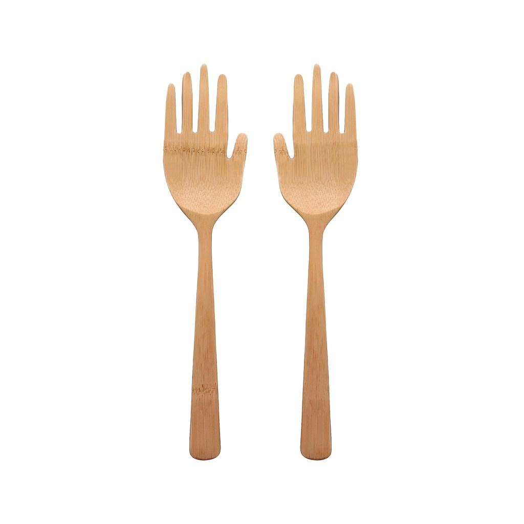 Pegador De Saladas De Bambu De Mãozinha - Oikos em Oferta na Shopee