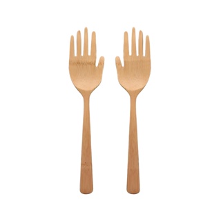 Pegador De Saladas De Bambu De Mãozinha - Oikos em Oferta na Shopee