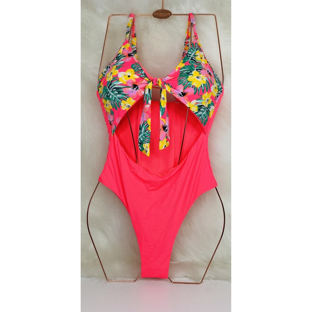 Body Maiô Gringo Florido Sexy Cavadão Moda Verão Blogueira