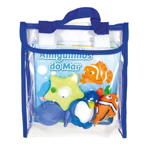 Livro De Banho Amiguinhos Do Mar C/ 3 Animais Que Esguicham
